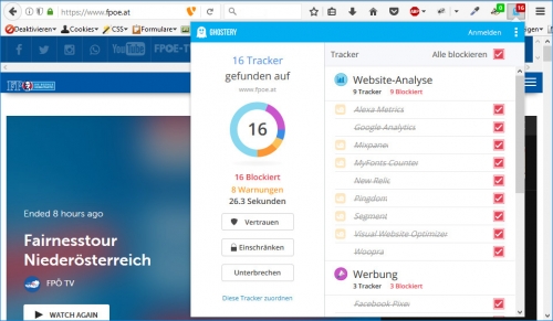 FPÖ: 16 Tracker